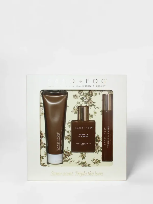 Hand Cream and Perfume Oil Rollerball Set - Vanilla & Amber