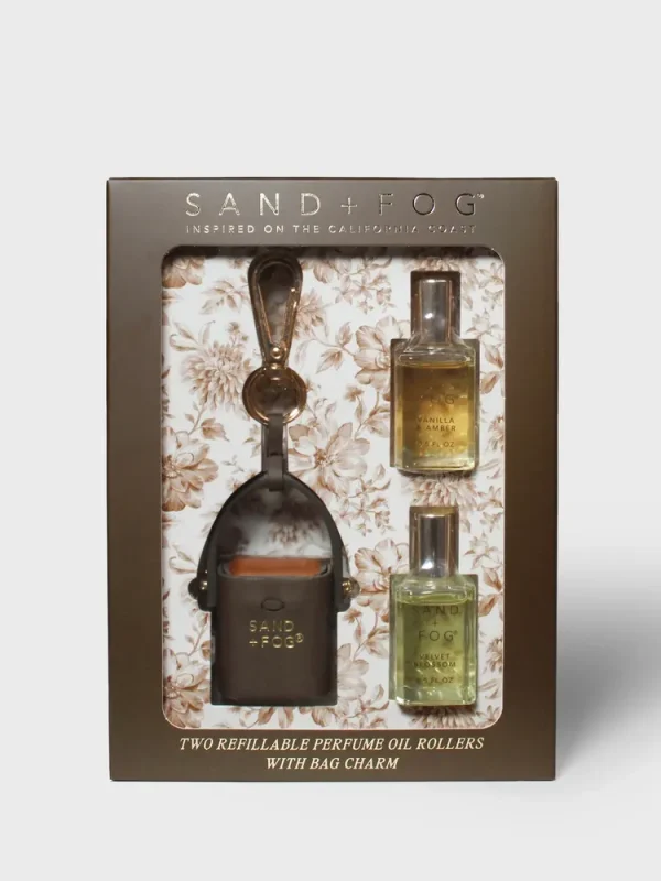 Perfume Oil Rollerball Bag Charm Set - Vanilla & Amber + Velvet Blossom